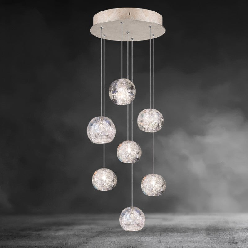 Nature-inspired round crystal Chandelier